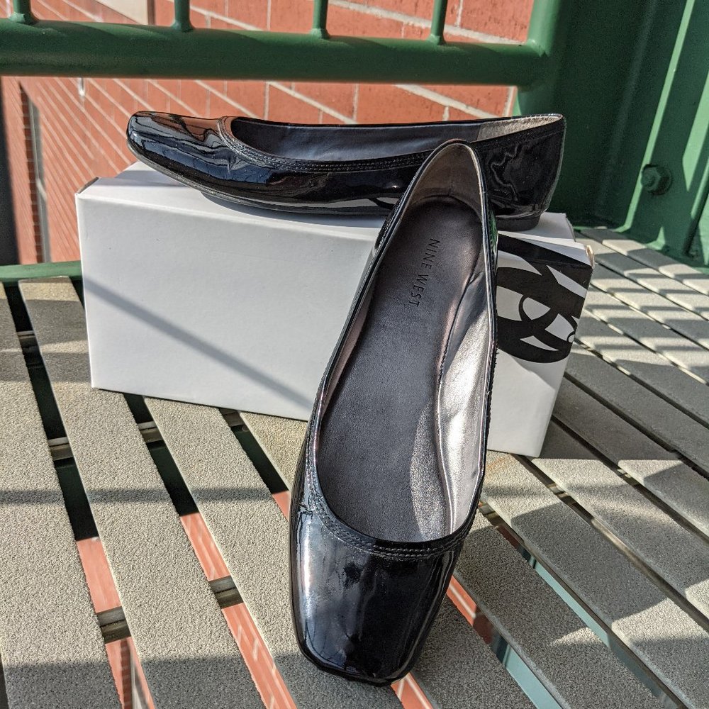Nine West "Ludovica" Black Patent Leather Flat